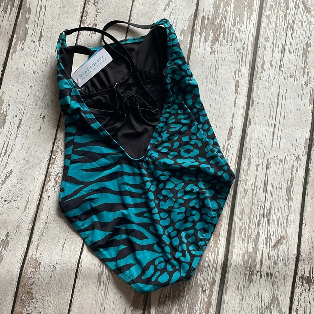 Beach Betty by Miracle Brands Cheetah Swimsuit - Sz S